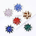 Layered Crystal Flower Brooch With Faceted Crystals And Polished Metal Details view 1