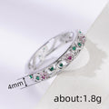 White Metal Pink Flower Green Accent Ring Hoop Earring Set Alloy view 4