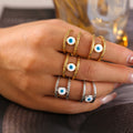 Open Spiral Evil Eye Ring Textured Band Stainless Steel Size 7 view 3
