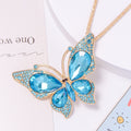 Rhinestone Butterfly Keychain Necklace Gold Tone 9 Colors view 10