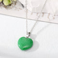 Silver Tone Heart Stone Style Pendant Necklaces in Eleven Colors view 3