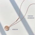 Rose Gold Steel LUCK Long Sweater Necklace Heart Rectangle view 2