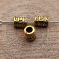 Ridged Tube Spacer Beads in Two Antique Metal Finishes view 4