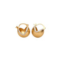 Gold Tone Brushed Circular Hoop Earrings With Crystal Accent view 5