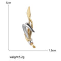 Abstract Two Tone Figure Brooch with Pearl Accent Decorative Lapel Pin view 5