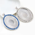 Oval Rhinestone 30x40mm Cabochon Pendant Trays in Two Colors view 4