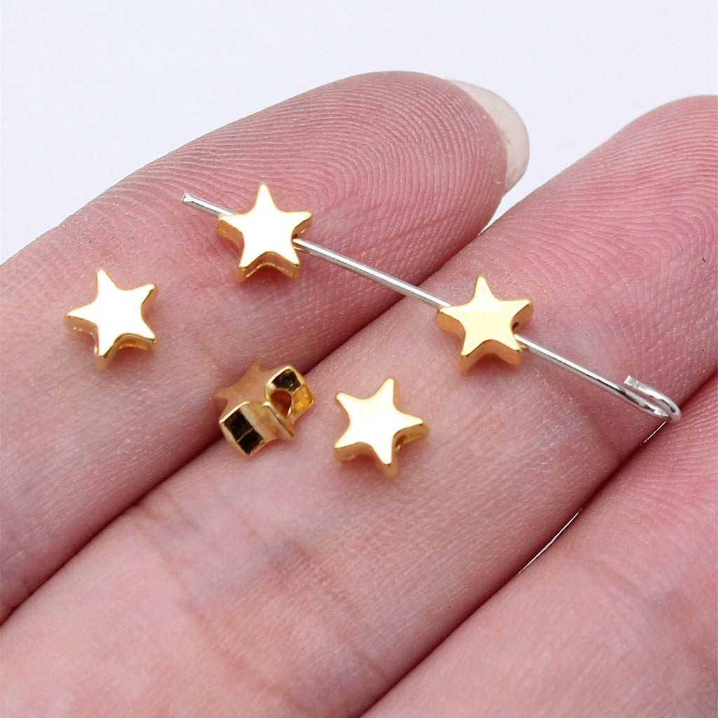 5.6x5.6x3.2mm 0.25g Multicolor Zinc Alloy Star Spacer Beads with Small Hole for Bracelet Necklace DIY