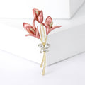 Three Bloom Enamel Bouquet Brooch in Four Soft Colors view 7
