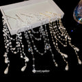 Silver Tone Pearl Chain Draped Hair Clips Decorative Jewelry view 2