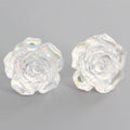 Clear Resin Rose Flower Stud Earrings in Four Colors view 5