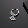 Silver Tone Evil Eye Charm Huggie Hoop Earrings Eleven Styles view 10