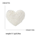 Textured Heart Brooch in Gold White and Black Jacket and Scarf Accessory view 7