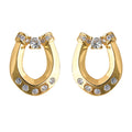 Gold-Tone U-Shape Horseshoe Micro Zircon Stud Earrings view 5