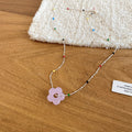 Colorful Crystal Flower Pendant Necklaces in Six Colors view 10