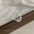 Silver Open Adjustable Smile Ring Dual Ball Accents view 4
