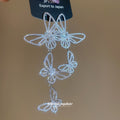 Silver Butterfly Mismatched Earrings With Crystal Accents view 3