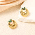 Butterfly Open Crescent Gold Tone Stud Earrings in Four Colors view 4