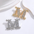 Gold Tone Silver Tone Initial Letter Crystal Two Designs Metal Brooch Pin view 4