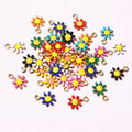 Tiny Enamel Daisy Metal Charms in Twelve Color Combinations view 11