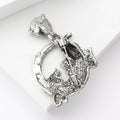 Curled Crocodile Brooch With Green Crystals and Amber Drop view 3