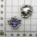 Rhinestone Zinc Alloy Heart Charm Pendant for DIY Earrings Necklaces Keychains
