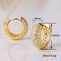 Wide Pave Hinged Hoop Earrings In Polished Gold Tone view 5