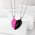 Two Piece Forever Split Heart Pendant Necklace Sets in Seven Colors view 4