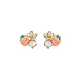 Pink Strawberry Stud Earrings In Three Crystal And Enamel Styles view 5