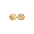 Rippled Coin Stud Earrings in Gold and Silver Tone Finishes view 5