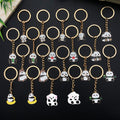 Apple, Bamboo and Rocking Panda Enamel Keychains, 8 Poses view 2