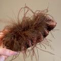 Feather Twist Hair Clip Fluffy Mesh Fabric Base 3 Colors view 7