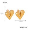 Heart Stud And Hoop Earrings Gold Steel Two-Tone Metal Styles view 12