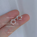 Rose Gold Tone Clear Stone Open Star Stud Earrings For Women view 4