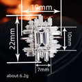 Silver Tone Emerald Cut Crystal Statement Ring Statement Jewelry view 4