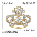 Rhinestone Crown Brooch Gold Silver Clear Crystal Pin view 5