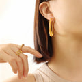 Spring Coil Wire Hoop Earrings Gold or Steel Multi Size view 1