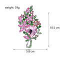 Pink Silver Tone Pink Green Crystal Floral Assortment Crystal Fifteen Designs Metal Brooch view 7