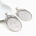 Ornate Oval Pendant Bezel Setting Trays in Three Finishes view 3