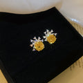Crystal Floral Crown Stud Earrings in Three Colors view 7