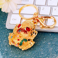 Jeweled Golden Toad Keychains with Fortune Cords and Loose Heart Loops view 7