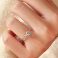 Round Clear Solitaire Pave Shoulder Slim Ring In Silver Tone view 3