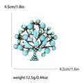 Tibetan Style Money Tree Brooch in Red and Turquoise view 7