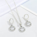 Silver Tone Crystal Smiley Necklace and Matching Earring Options view 1