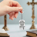 Printed Wood Bible Verse Tag Split Ring Keychain and Attached Hardware view 4