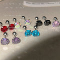 Silver Tone Screw Back Round Zircon Cartilage Studs view 1
