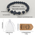 Black Wood Bead Cross Stretch Bracelet Mixed Accents view 2