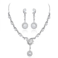 Black Silver Tone Pearl Crescent Sunburst Metal Necklace and Earring Set view 5