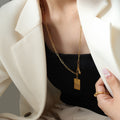 Long Paperclip Necklace Soul Mate Tag Rabbit Charm view 4