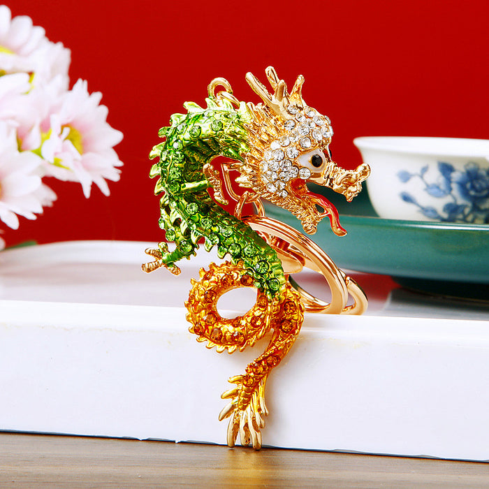 Gradient Jeweled Dragon Keychains in Six Colors plus Assorted Option