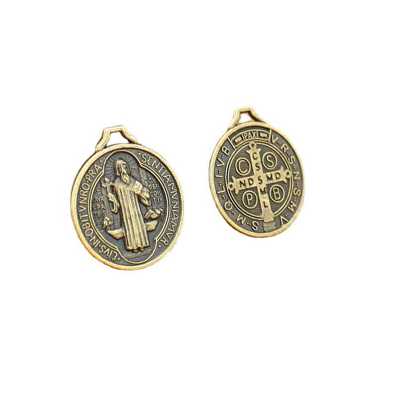 22mm Vintage Double-Sided Round Alloy Charm Pendant